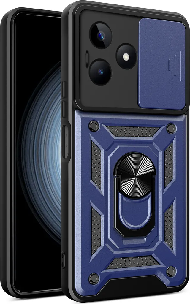 Custodia PEIYE In Silicone TPU Per Realme C55 / Realme Narzo N55 – Retro Trasparente Opaco, Antiurto, Pulsanti Colorati – Blu