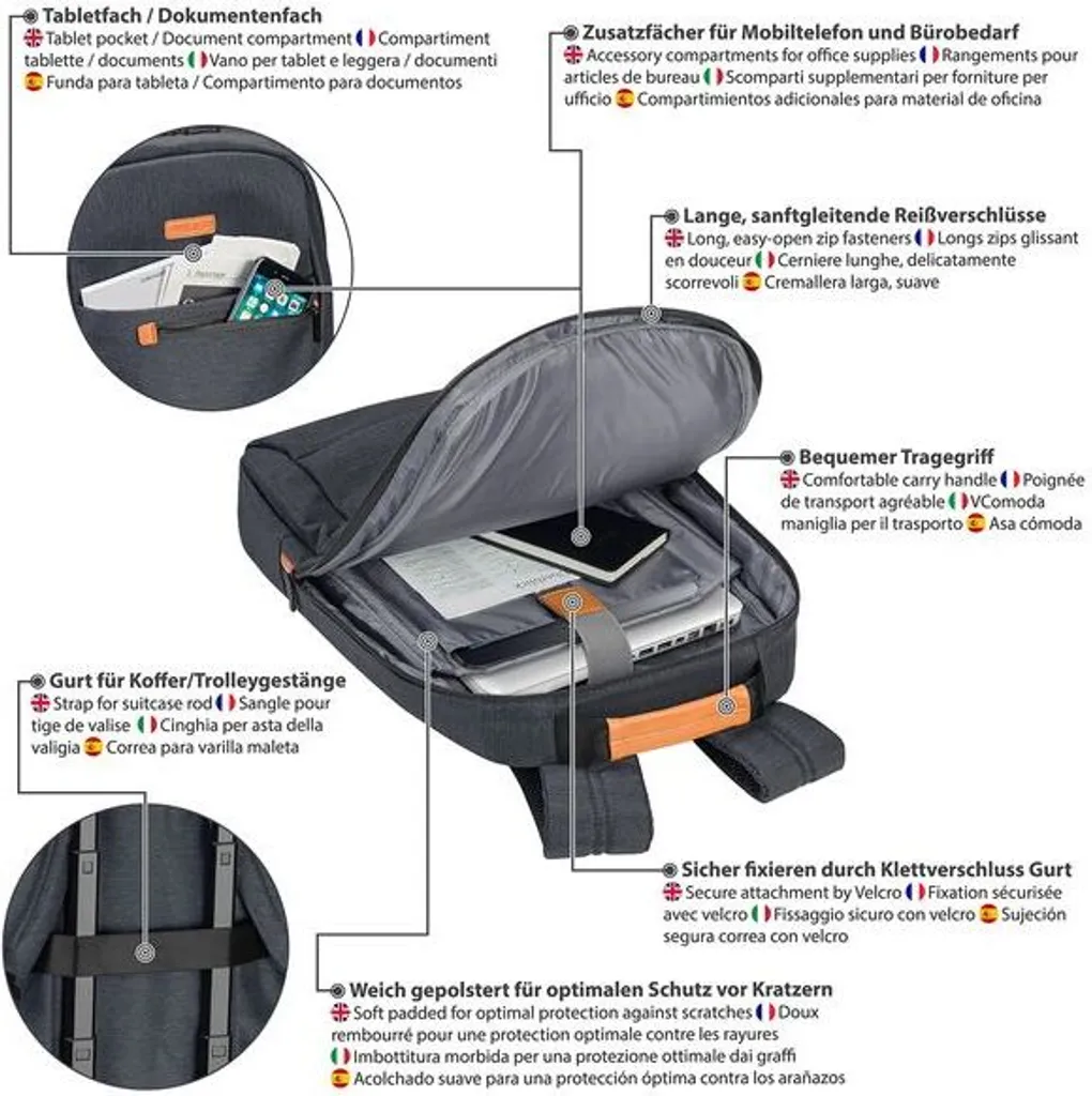 Sac à dos PC portable 17,3" grand format matelassé et imperméable - 7