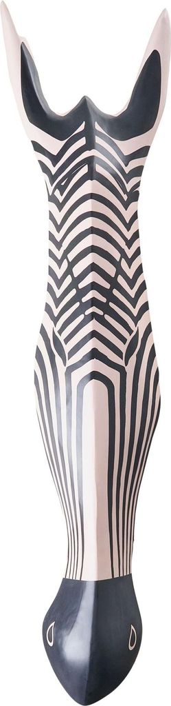 BELIANI Wanddekoration Schwarz / Weiß aus Mangoholz Handgefertigt Tierkopf Zebra Afrika Deko Boho Stil Wanddeko Wohnzimmer Schlafzimmer Flur