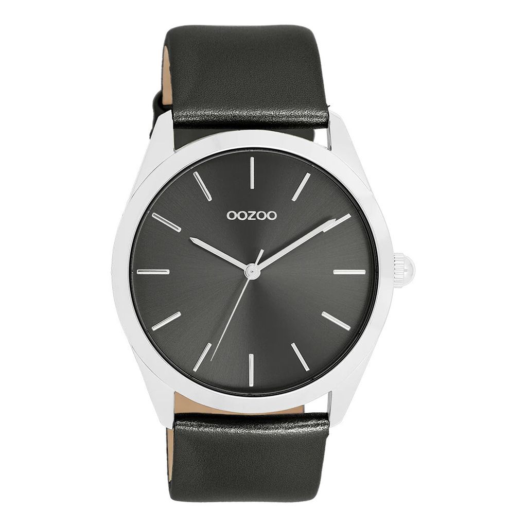 Oozoo Armbanduhr schwarz Leder Timepieces Damen Analog-Quarzuhr UOC11338