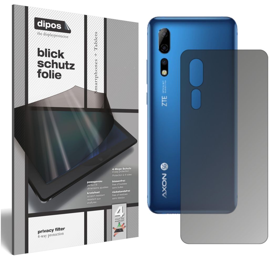 Axon 10 Pro Rückseite Blickschutzfolie matt Schutzfolie Folie Display Schutz