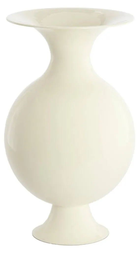 Vase de salon métal crème brillant 45 cm idéal pour grandes herbes