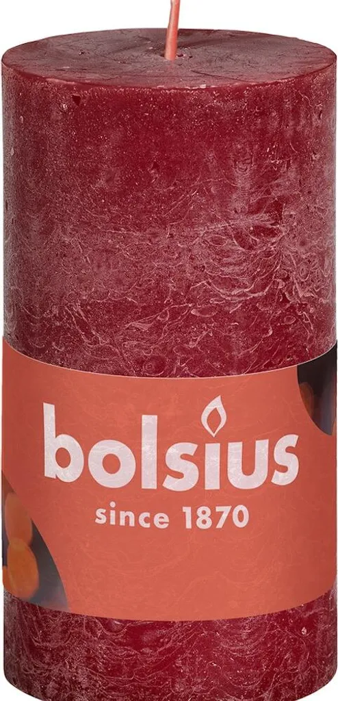 Candele Rosso Velluto Bolsius Shine 100x50 mm - Set 8 Luce Calda