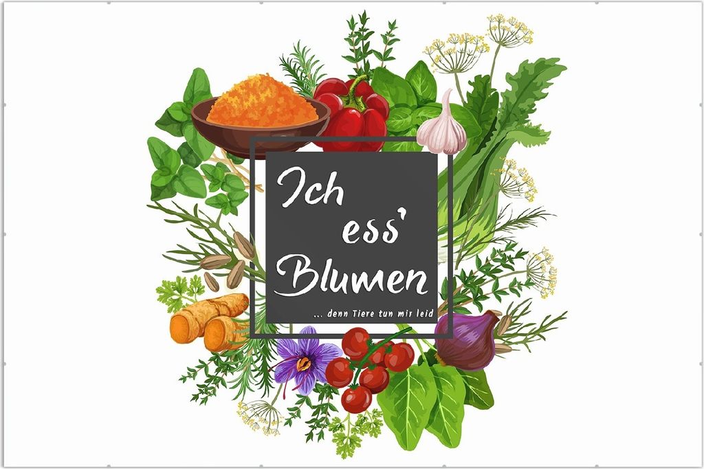 Wallario Wandbild Ich ess Blumen - Gemüse und Kräuter, Produktbild 