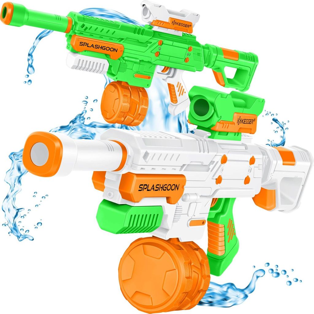 KESSER Wasserpistole 2er Set Wasserpistolen Spritzpistolen inkl. Zielfernrohr Sehr Stark Reichweite 8m, Fassungsvermögen 650ml Spielzeug im Frei...