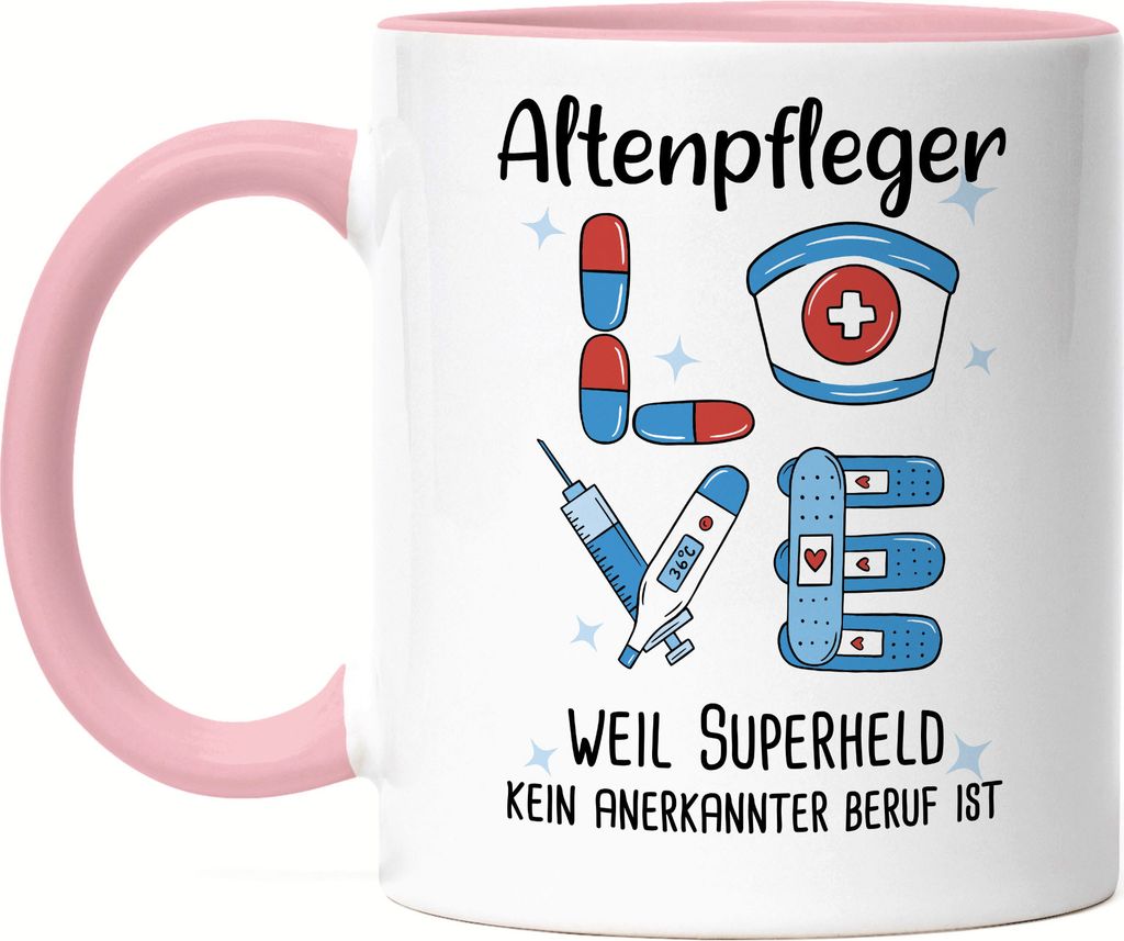 Ich Bin Altenpfleger Weil Superheld Kein Anerkannter Job Ist Tasse Rosa Geschenk Danke Sagen