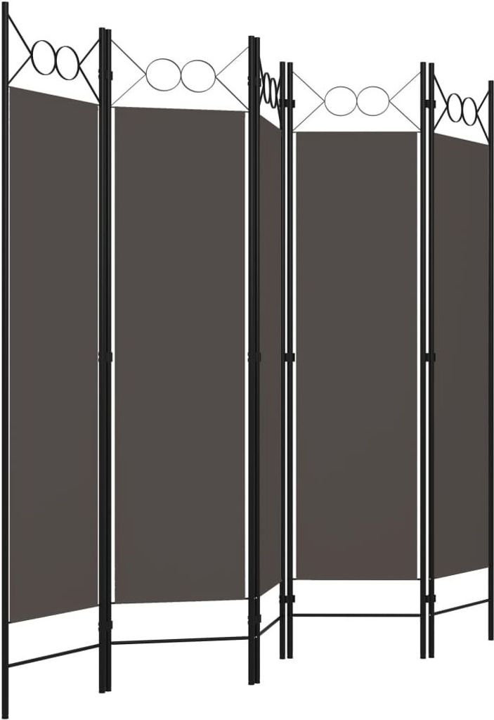 Cloris DesignMöbel Paravents - Anthrazit 5-tlg. Raumteiler Anthrazit 200x180cm Schlichtes1177317