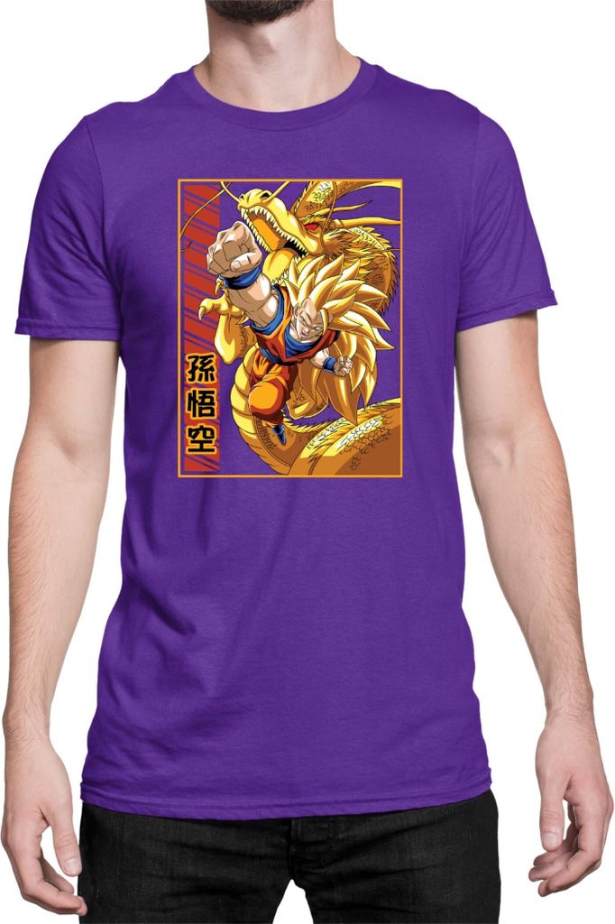 Herren T-Shirt Dragon Anime Manga Ball Z Goku 38, Man S / Lila