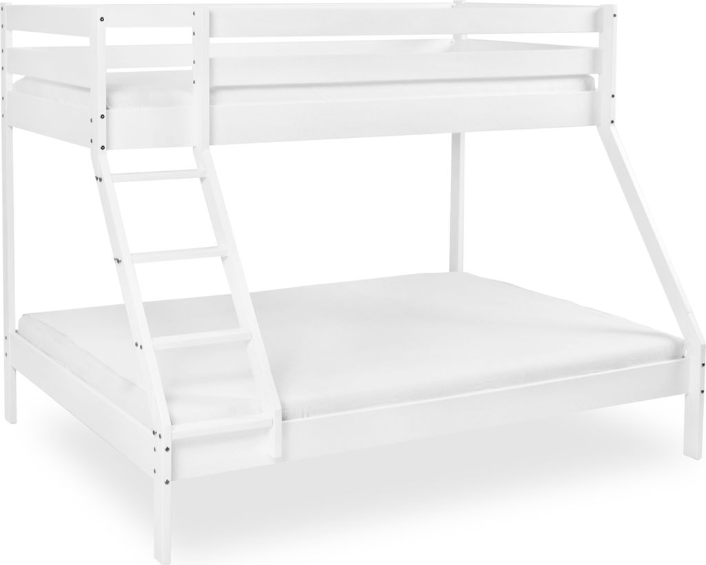 Bubema Maxi Kinder Etagenbett/Hochbett, Buche massiv, natur oder weiß lackiert, Farbe: Weiß lackiert