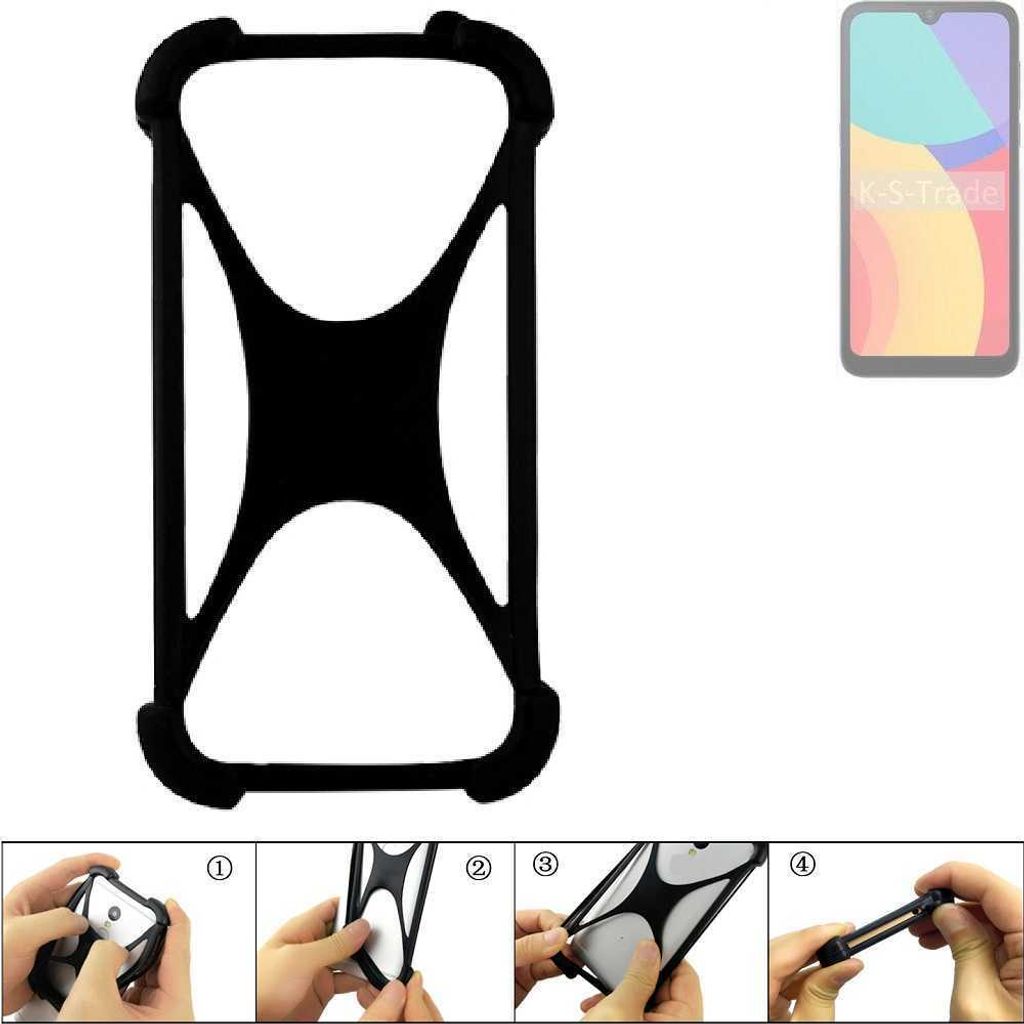 K-S-Trade Handy-Hülle Schutz-Hülle kompatibel mit Alcatel L1 (2021) Silikon Bumper TPU Softcase Smartphone Stoßschutz, schwarz