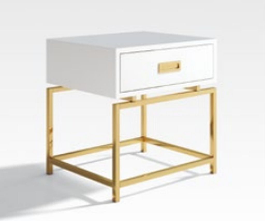 Nachttisch Nachtschrank Kommode Beistelltisch Konsole Hochglanz Gold Edelstahl