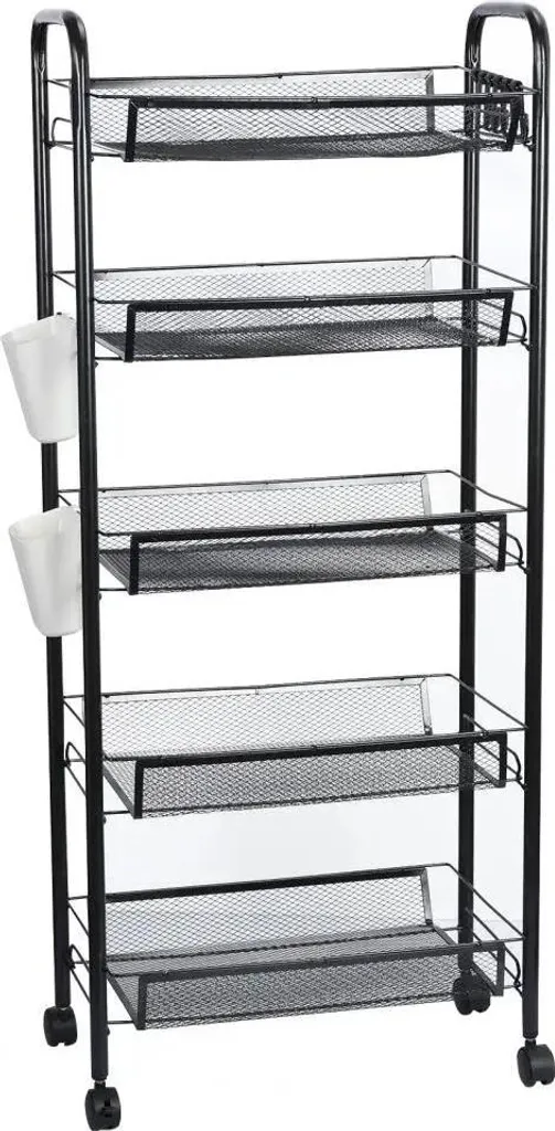 Panier empilable noir 5 étages gain de place pour rangement domestique