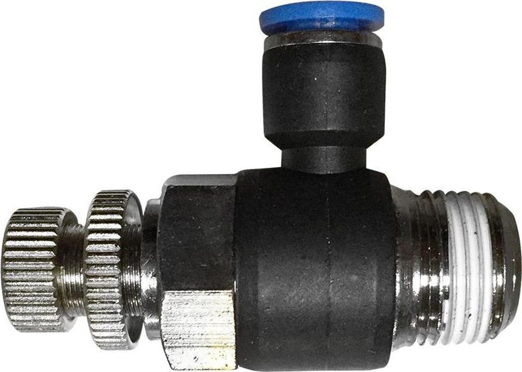 Pneumatik Druckluft Drosselrückschlagventil (JSC) Ø 10 mm mit Gewinde BSPT R1/8"