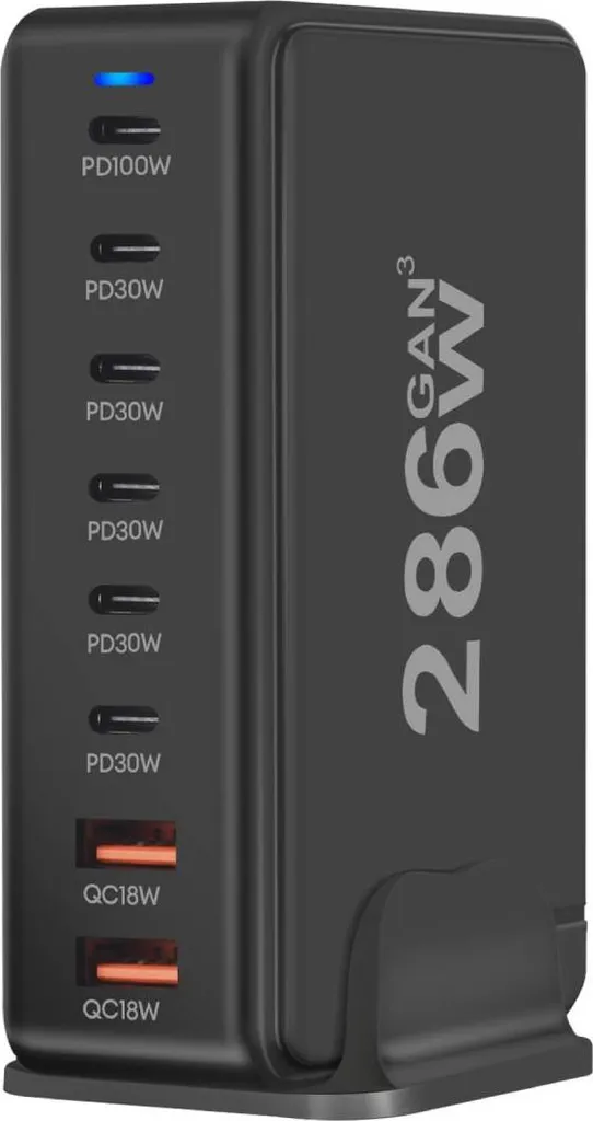Station de Charge 8 Ports 286W GaN3 - Technologie Quick Charge Ultra Rapide
