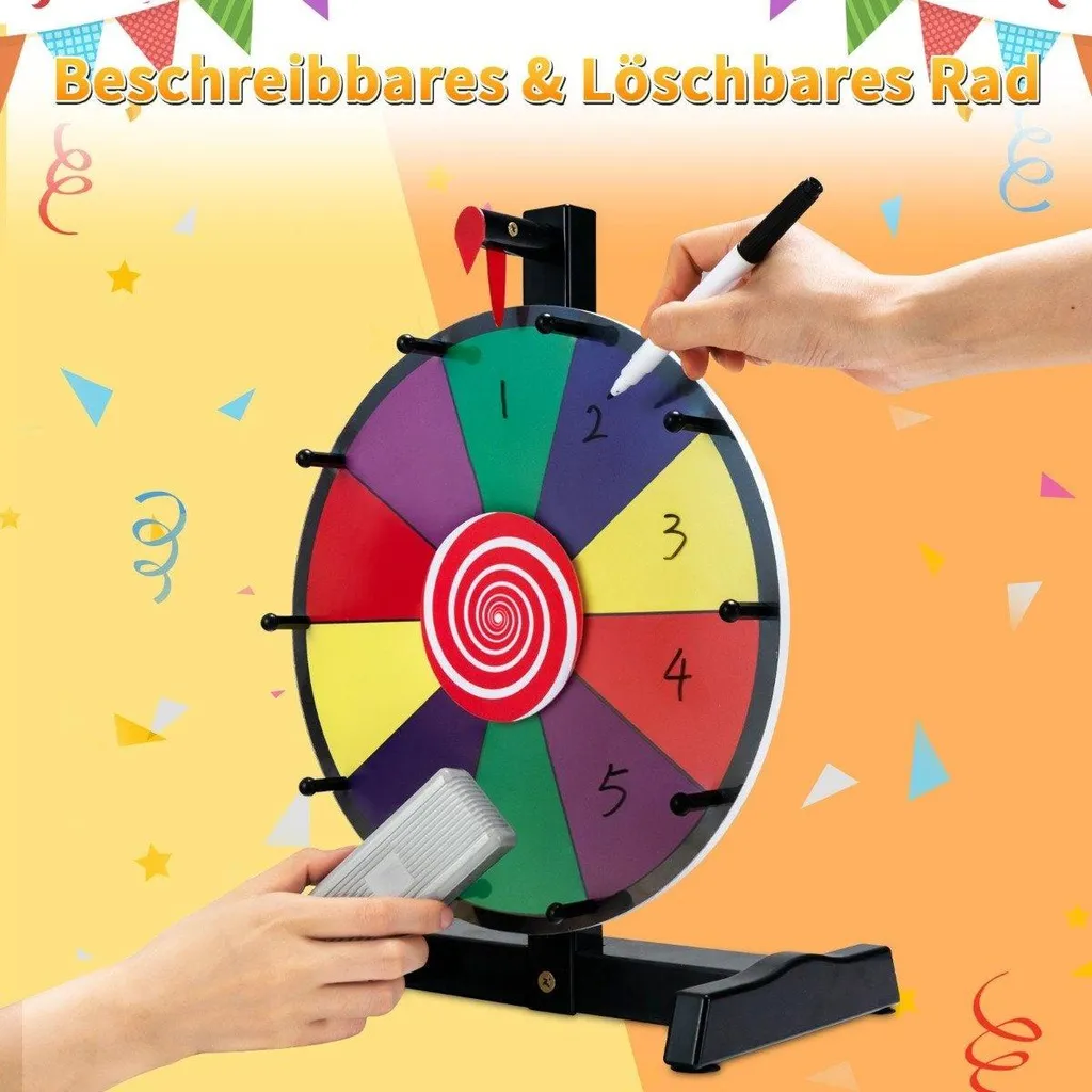 Roue de la Fortune de table 12 pouces avec kit d'écriture réutilisable - 4