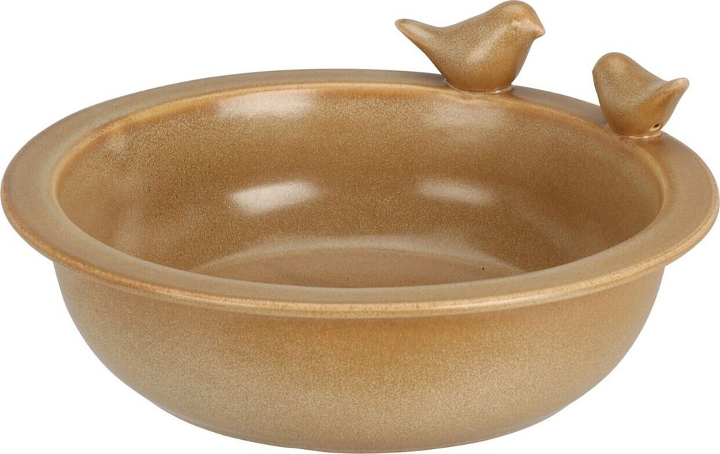 Progarden Vogeltränke beige Porzellan 23,3x23,3x9,7 cm