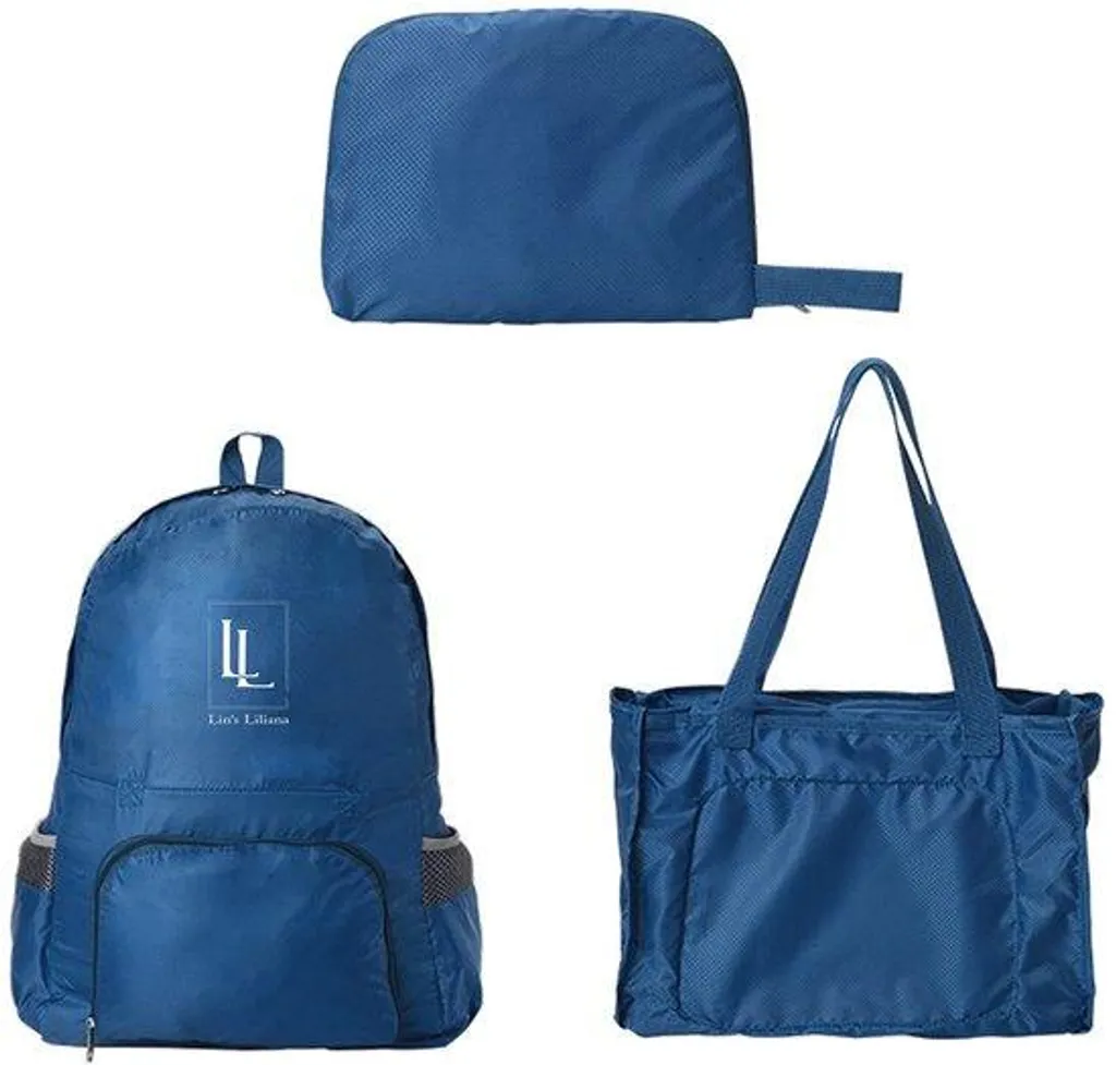 Grand sac à dos d'école bleu foncé imperméable et résistant 35L