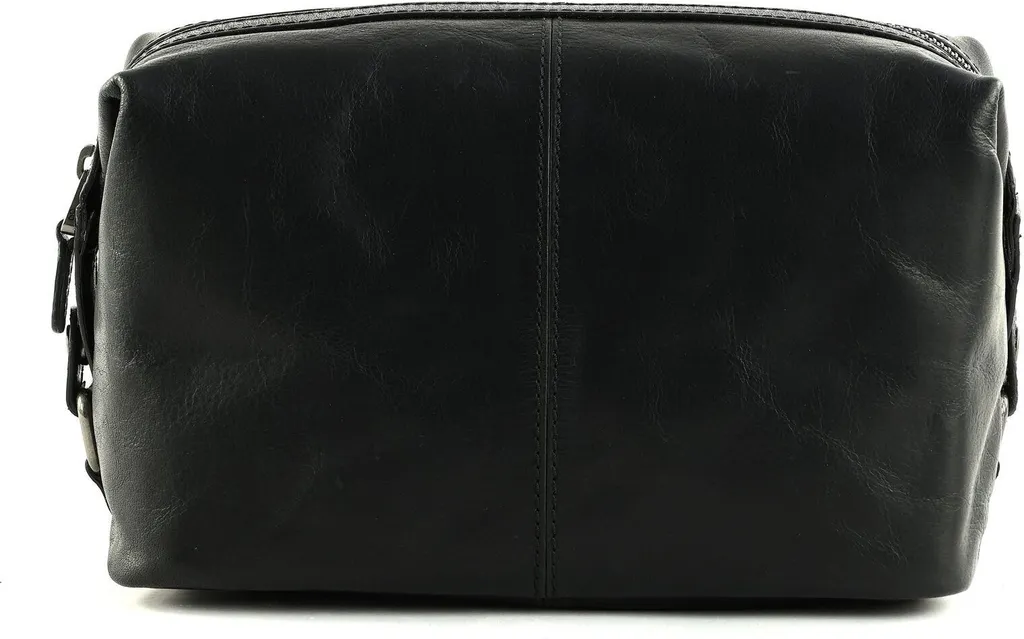 SADDLER Braga Trousse de Toilette Cuir Noir avec Grande Capacité