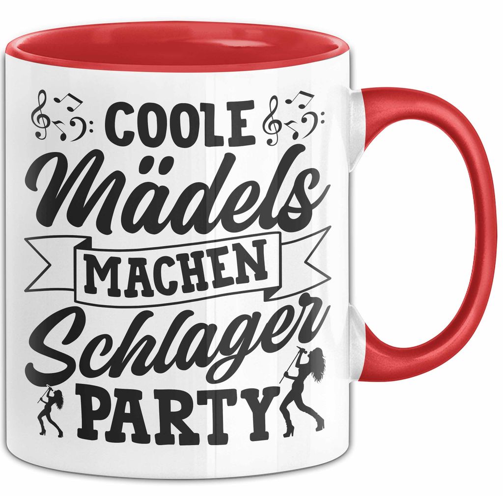 Schlager Tasse Geschenk Frauen Coole Mädels Machen Schlager Party Becher (Rot)