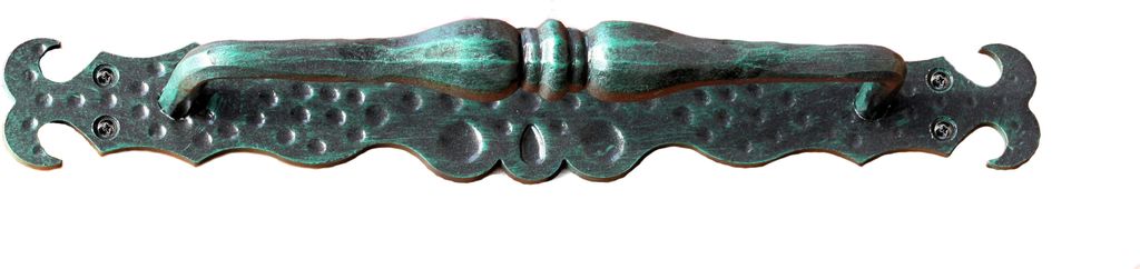 UHRIG Türgriff Ziehgriff aus massivem Stahl geschmiedet, für Haustür, Eingangstür, Schiebetür, Tor uvm. „Landhaus“ Farbe: Antik Schwarz/Pa...