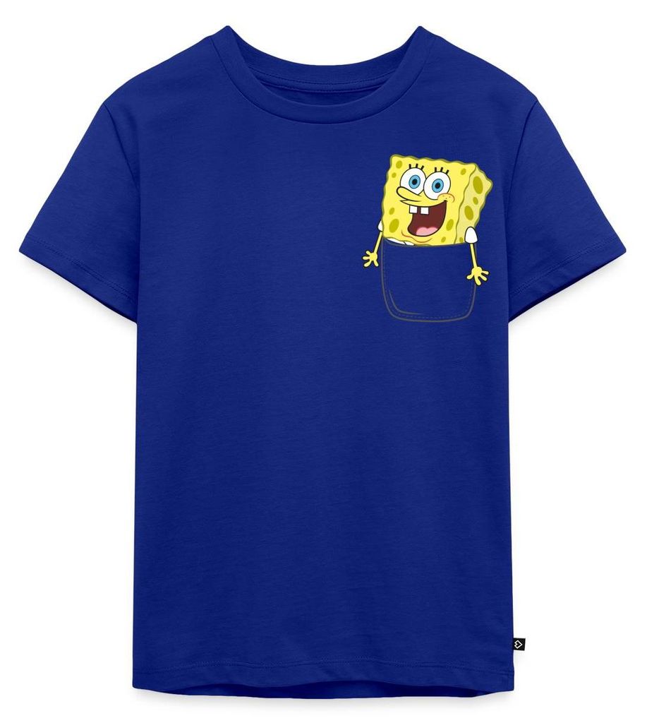 Spreadshirt SpongeBob Schwammkopf Ich Bin Bereit Brustmotiv Kinder Premium T-Shirt, 98/104 (2 Jahre), Royalblau