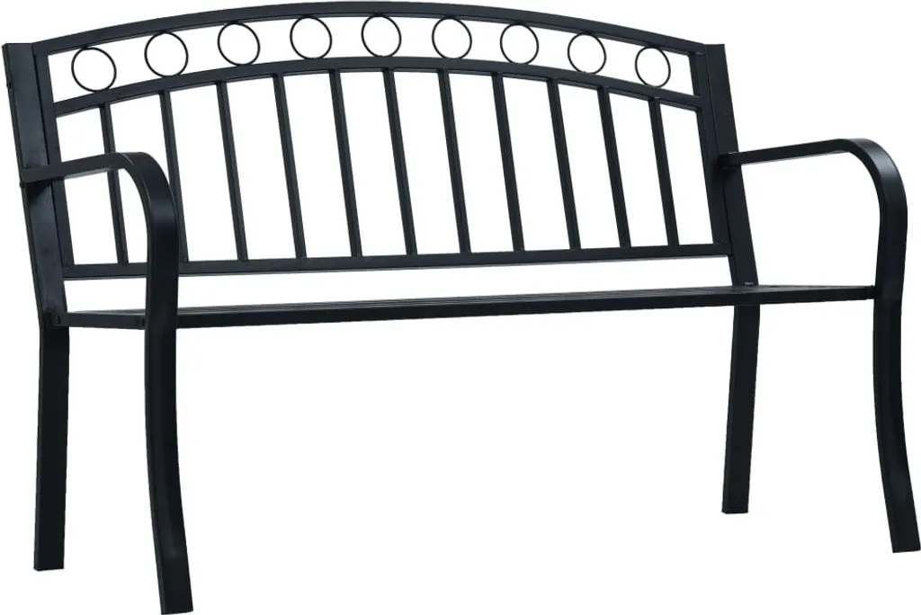 Petit banc de jardin 125 cm acier noir : fini la rouille et l'entretien pénible