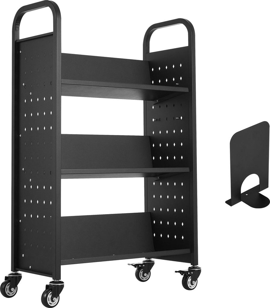 SucceBuy Robuster Bücherwagen mit 150kg Tragkraft, Produktbild 
