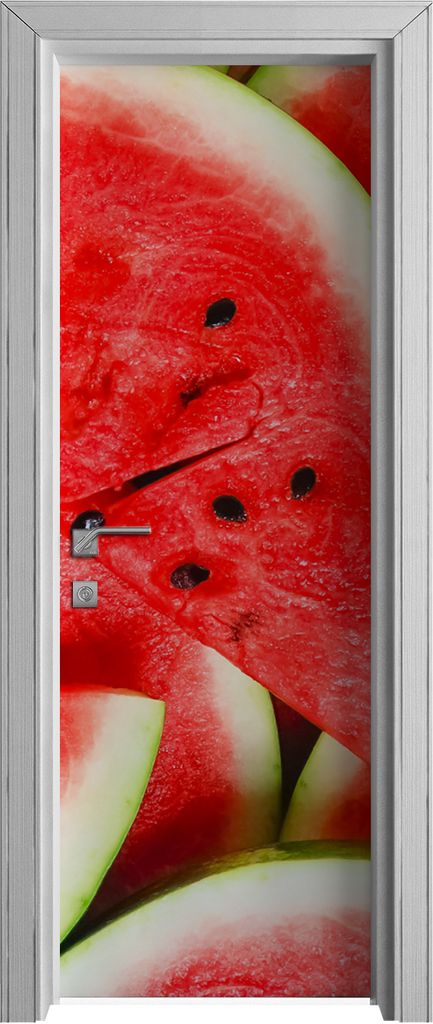 Tür Selbstklebende 70x210 cm Türfolie Türtapete Klebefolie - reife rote Wassermelonen