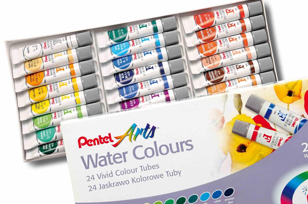 Aquarellfarben in Tuben 24 Farben PENTEL Produktbild 