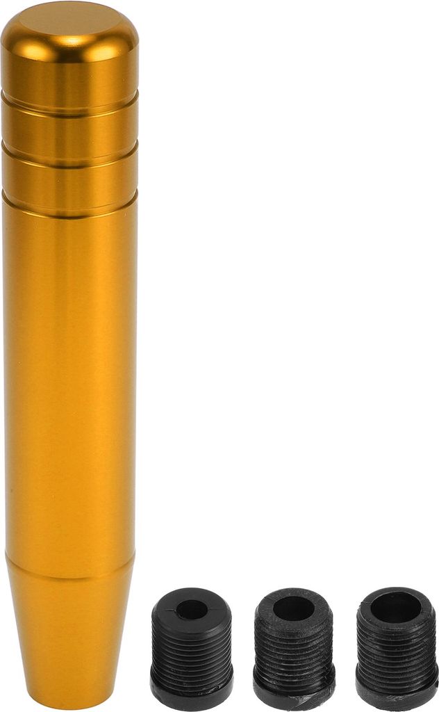 Auto Schaltknauf, 18cm Universal fš¹r Automatik- und Schaltgetriebe mit 3 Adaptern aus Aluminiumlegierung in Goldton, 1 Set