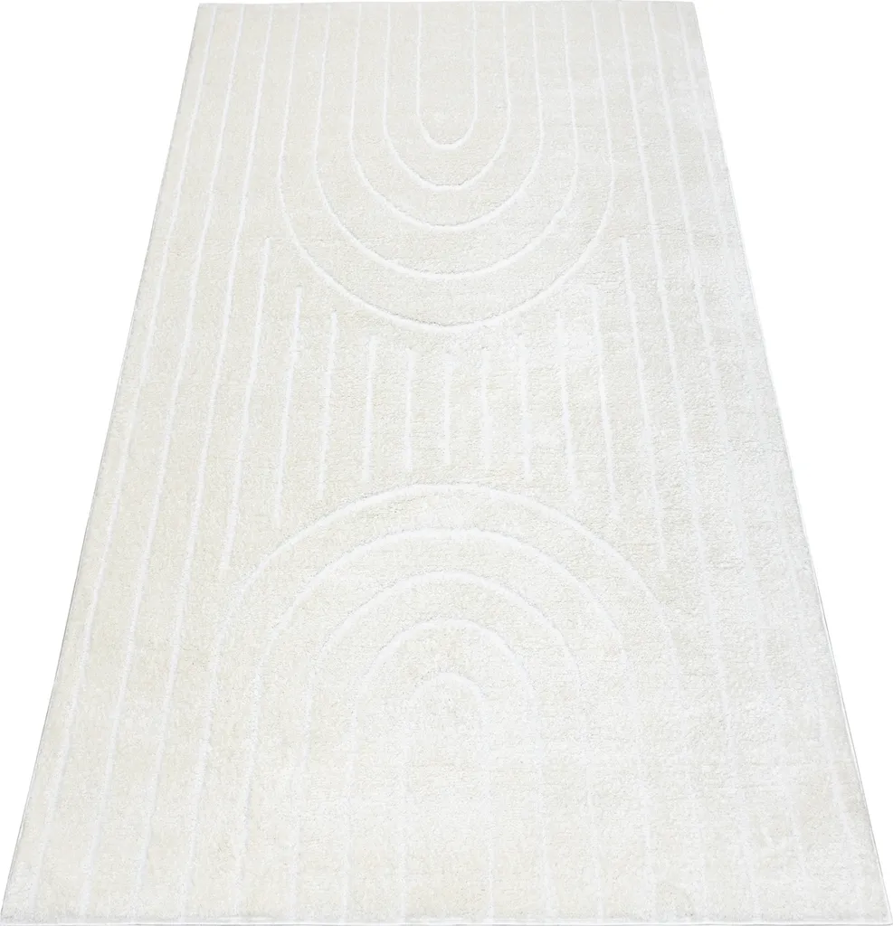Tapis moderne MODE 8494 géométrique crème beige 160x220 cm de salon