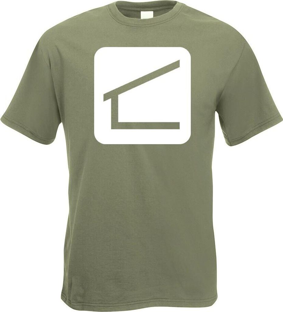 Kiwistar - T-Shirt - Olive - Unterstand Schutz Piktogramme Herren Funshirt Bedruckt Design Sprüche Spruch Motive - mit Motiv Bedruckt - Funshirt D...