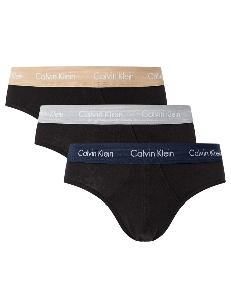 Calvin Klein Herren 3er Pack Hüftslip, Schwarz M
