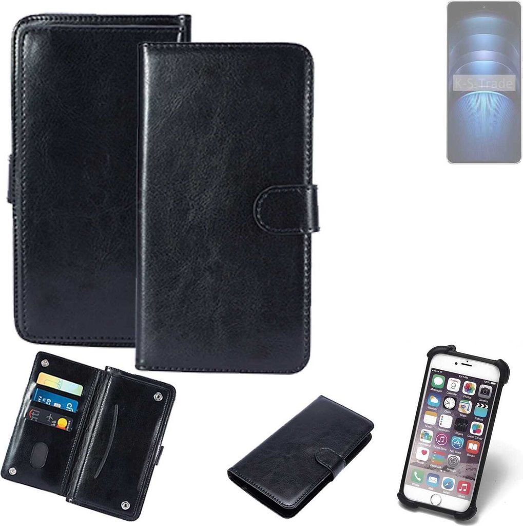 K-S-Trade 360° Hülle kompatibel mit Vivo iQOO Neo9s Pro+ schwarz Kunstleder Case BookCase WalletCase Kunstlederederhülle Handyhülle, Rundumschutz
