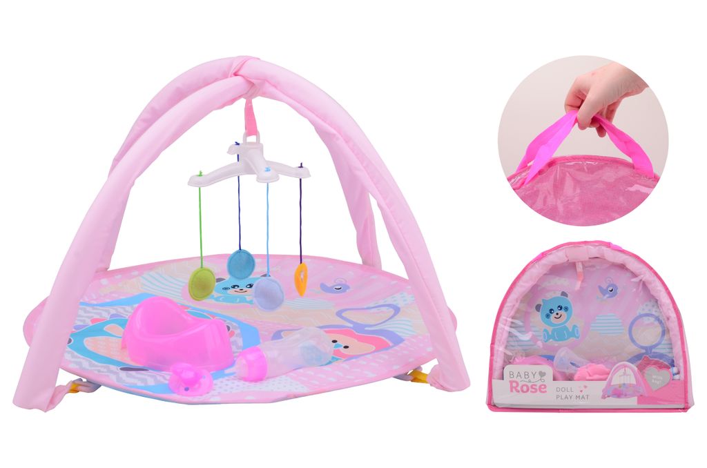 Johntoy Puppen Spielmatte Baby Rose - rosa Spielmatte für Produktbild 