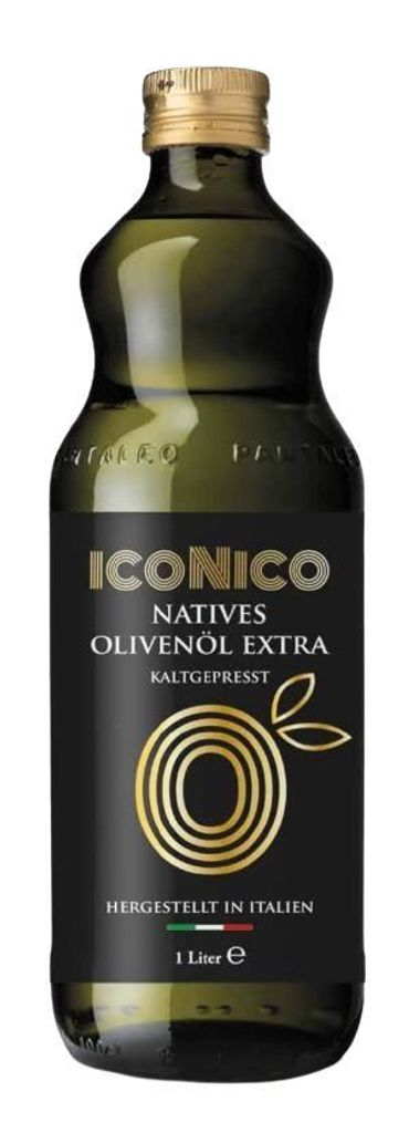 ICONICO INTENSIV 100% Italiano Natives Olivenöl EXTRA aus Apulien - 1 Liter GLAS - Neue Ernte