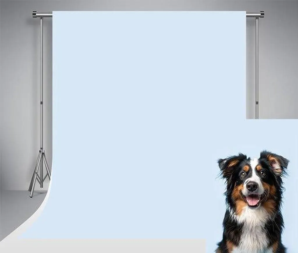 Fond de studio photo bleu clair 2,2 x 1,5 m - Toile vinyle unie mate