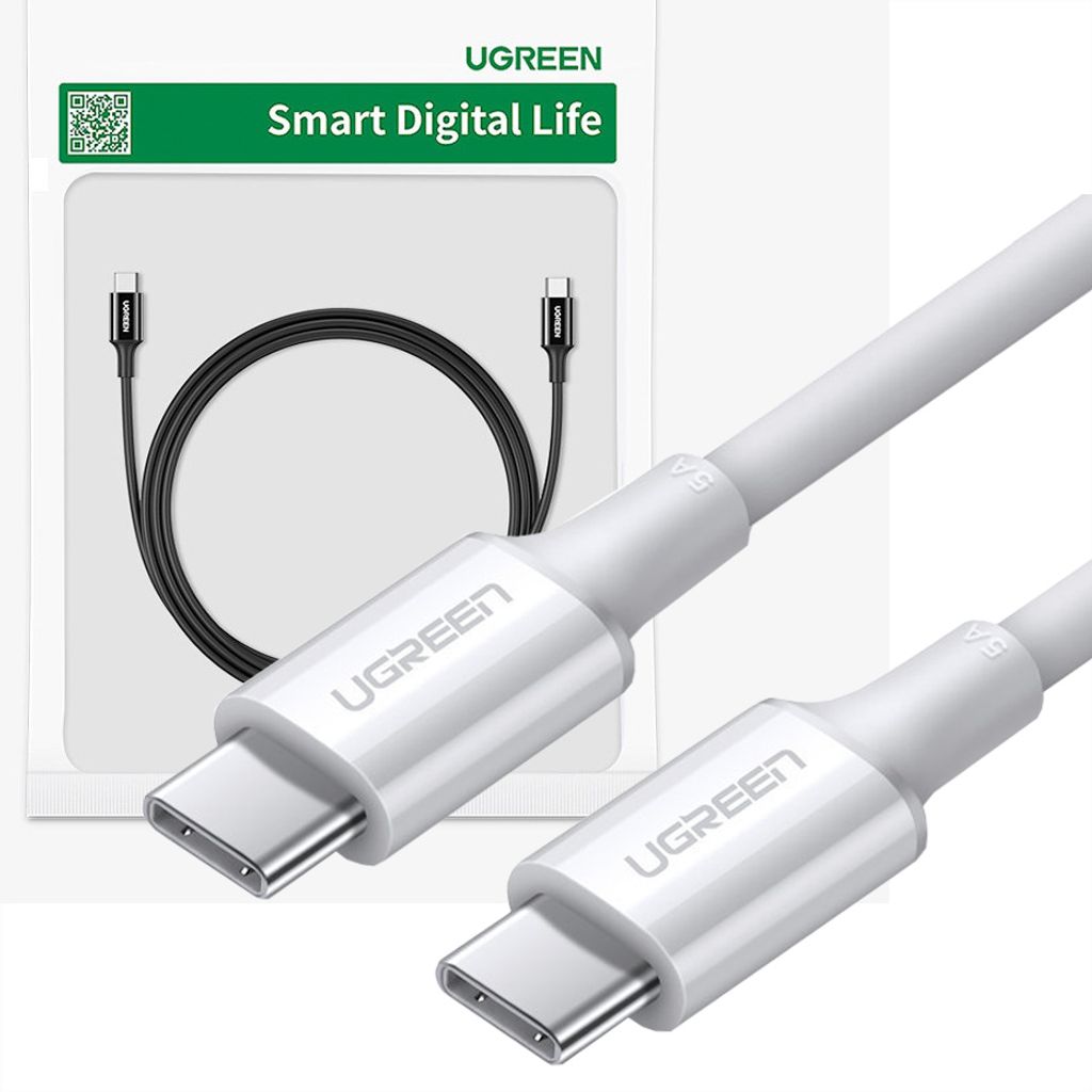 Ugreen 60552, 2 m, USB C, USB C, USB 2.0, 480 Gbit/s, Biały Zdjęcie produktu 