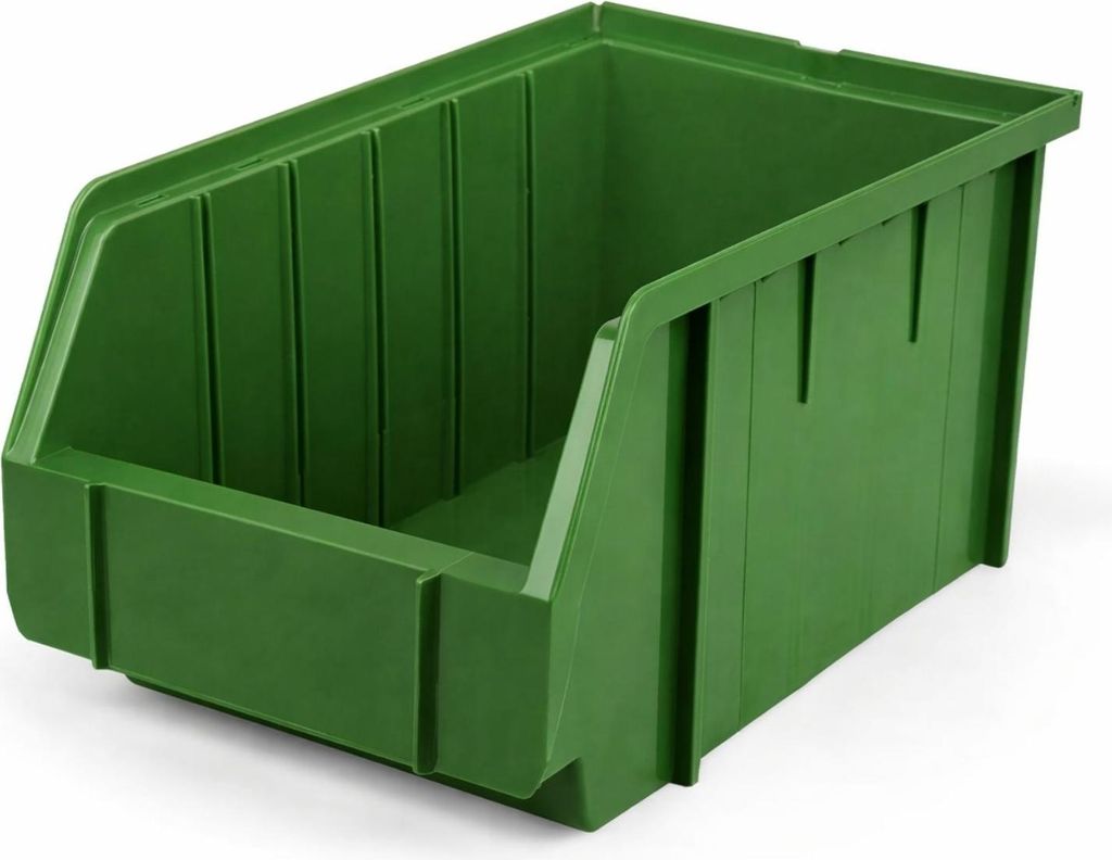12x Stapelbox Aufbewahrungsbox Grün M - extra stabile Sichtlagerkasten stapelbar