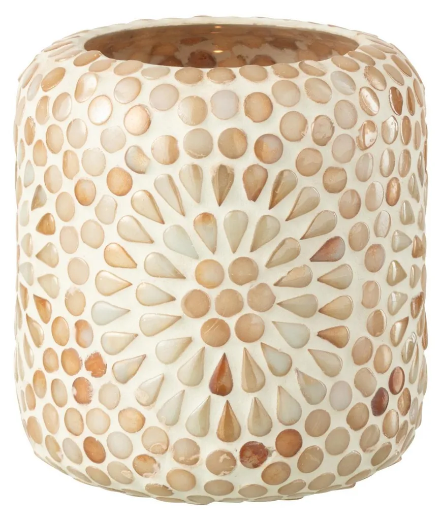 Bougeoir Mosaïque Anti-Éblouissement J-Line - Verre Beige Déco Relaxante