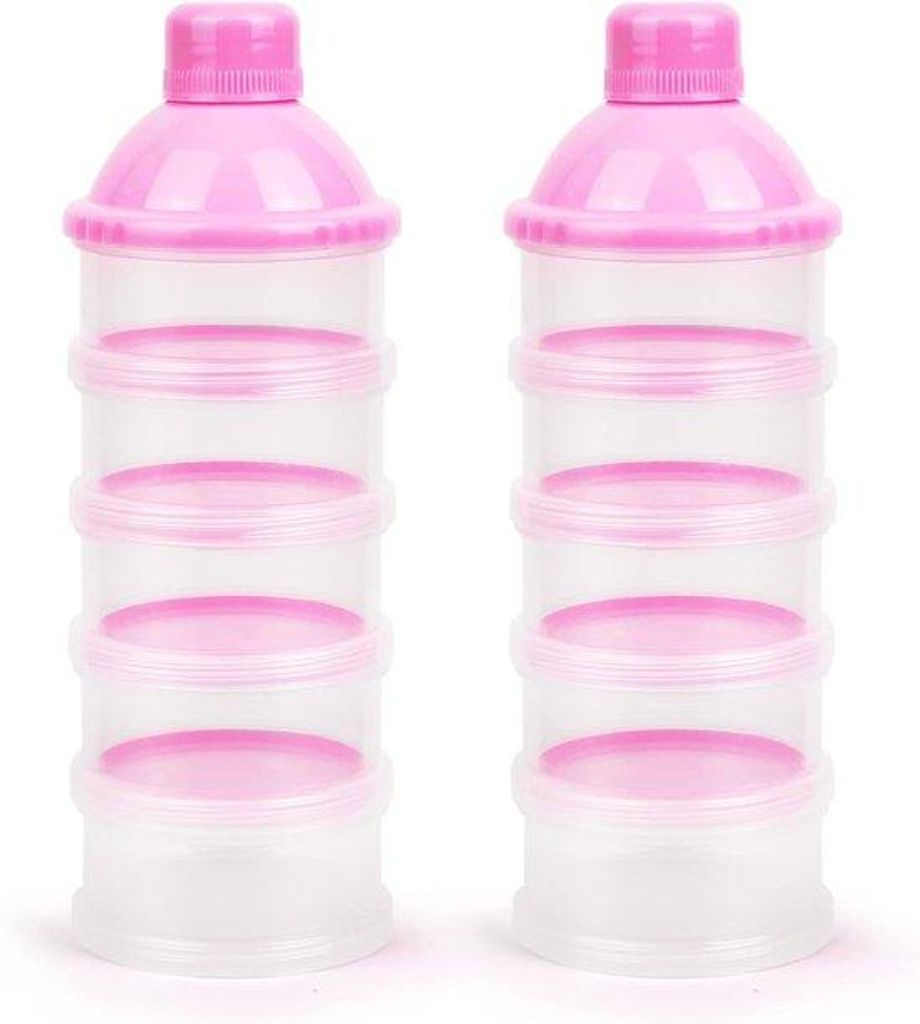 2 Stück tragbare Milchpulver-Dispensiereiniger, 5-schichtige Milchpulver-Dispensiereiniger, Formel-Milchpulver-Becherhalter, tragbar und stapelbar...
