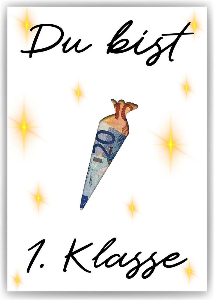 Einschulung Geldgeschenk Zuckertüte Schulanfang Geschenk zum Schulstart – DIN A4 (21x29.7cm)