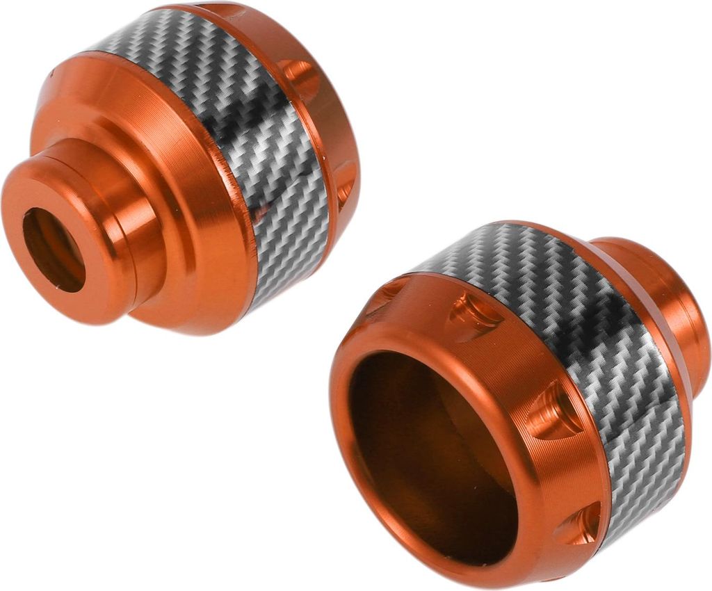 14mm Motorrad Slider Rahmen Aluminiumlegierung Carbon Fiber Rad Verkleidung Schutz Crash Pad Schutz Schutzblech 48mm 46mm Orange 2 Stück