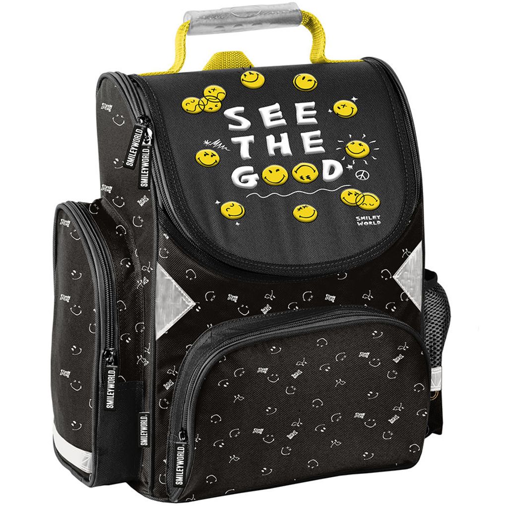 Schulrucksack Mädchen Jungen Teenager Motiv SMILEY Rucksack Produktbild 