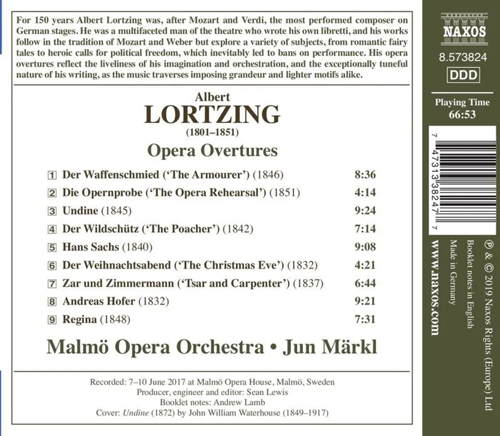 CD Lortzing : Ouvertures d'opéra par Jun Märkl - Enregistrement de Référence
