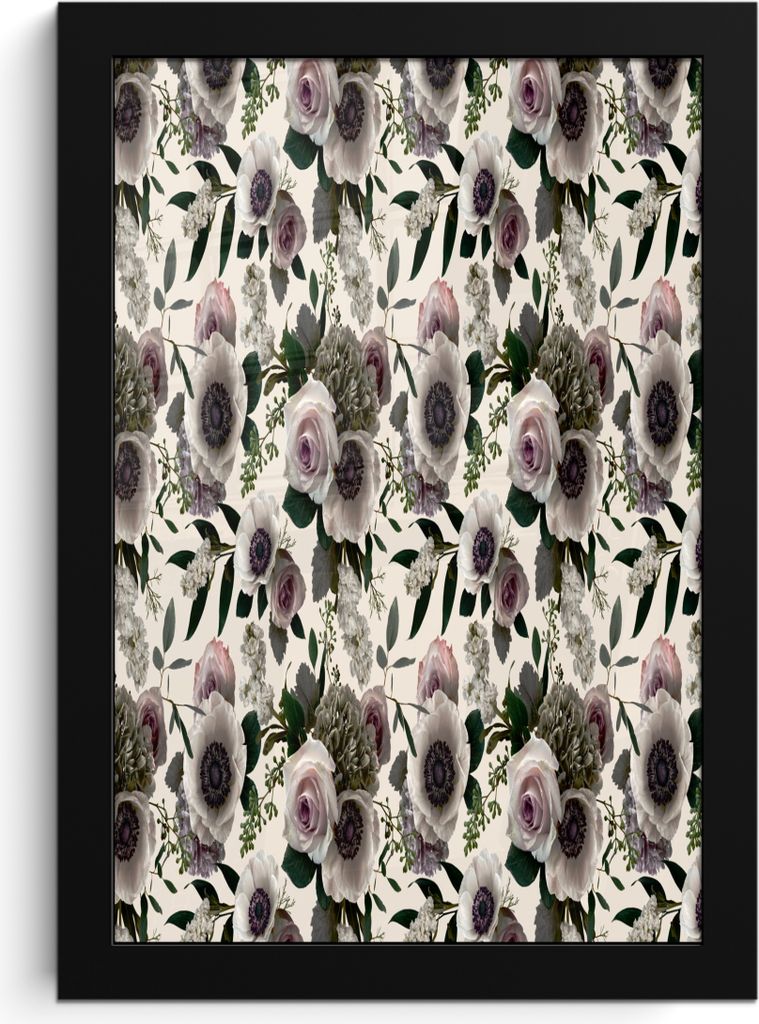 MuchoWow MuchoWow Gerahmtes Poster Blumen - Flora - Rosa 20x30 cm - Poster mit zchwarzem Bilderrahmen - Drucken - Bilder Poster im Rahmen