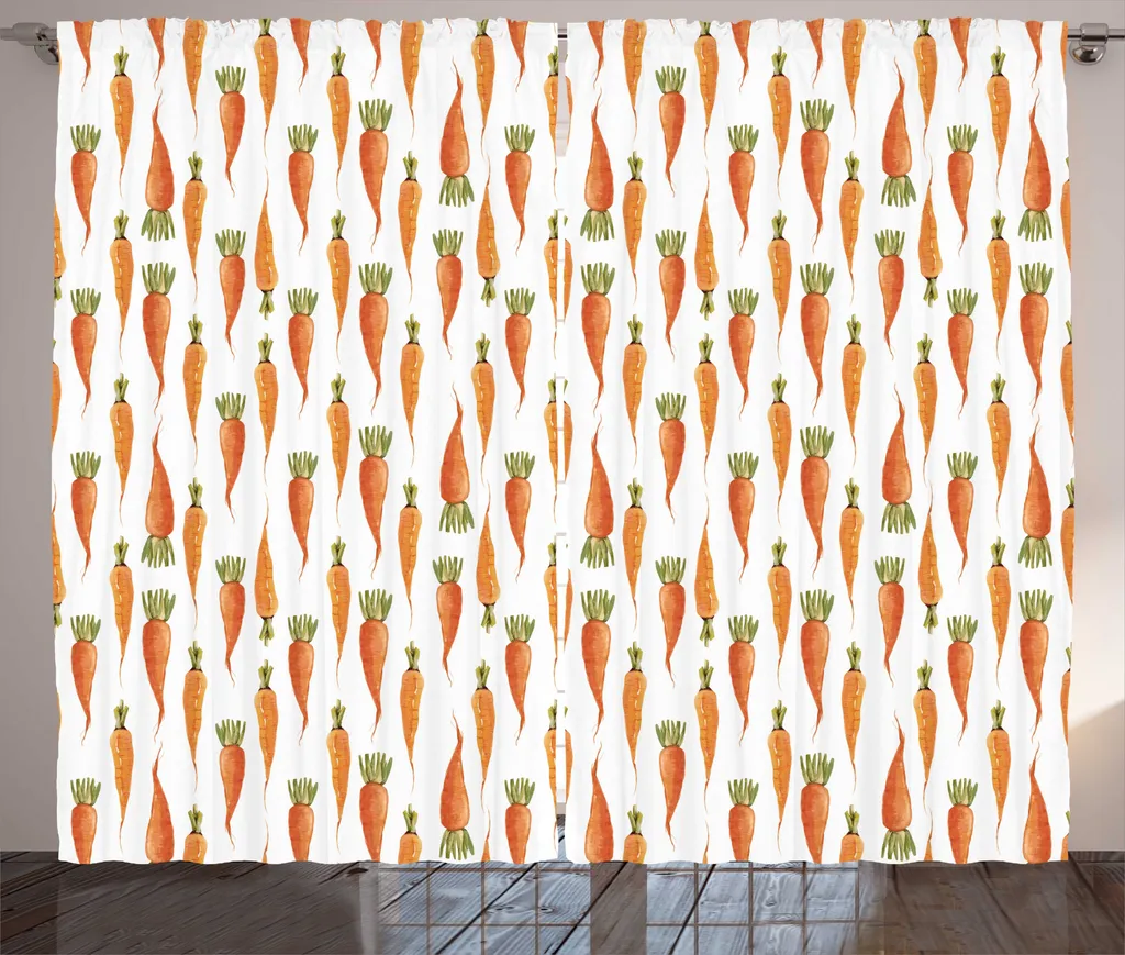 Rideaux de Cuisine et Salon Design Légumes Bio 280x225cm Facile à Poser