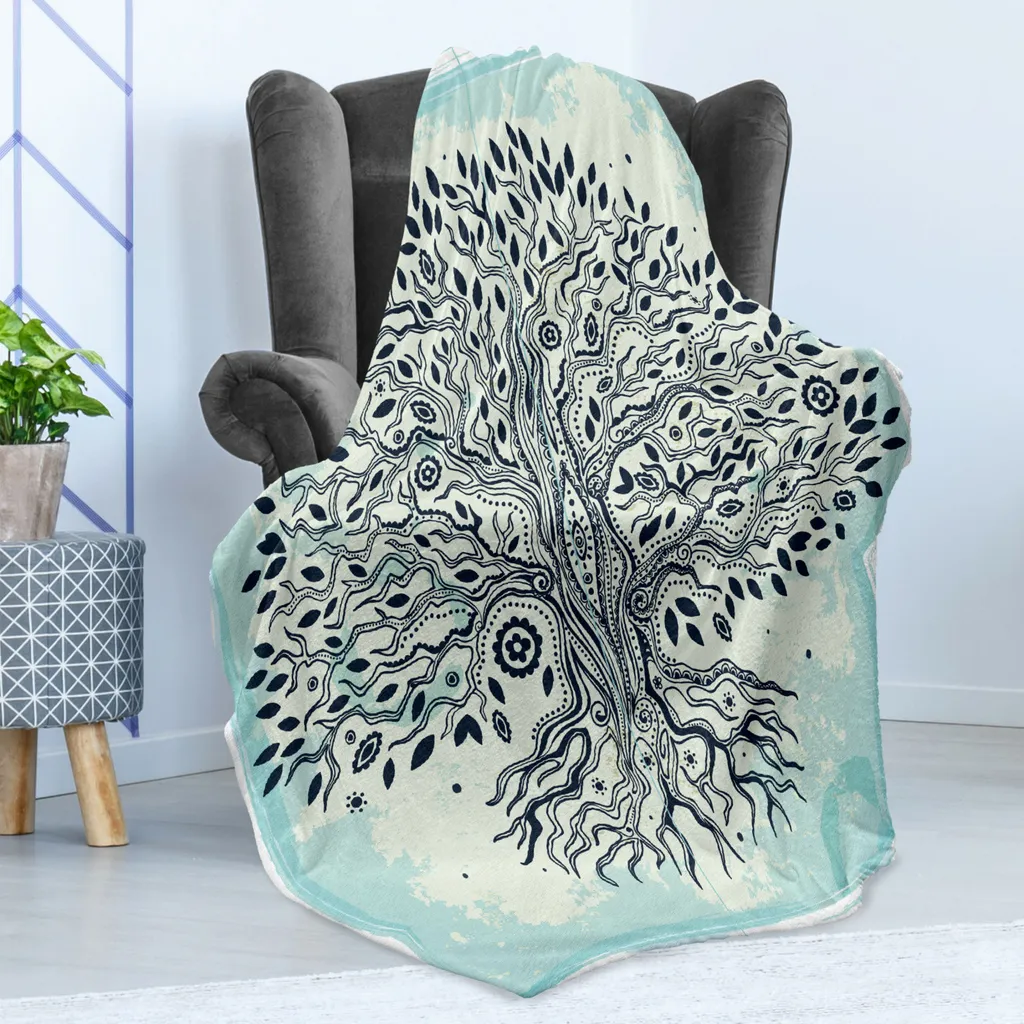 Coperta Flanella ABAKUHAUS 175x230 cm Albero della Vita Design - 2
