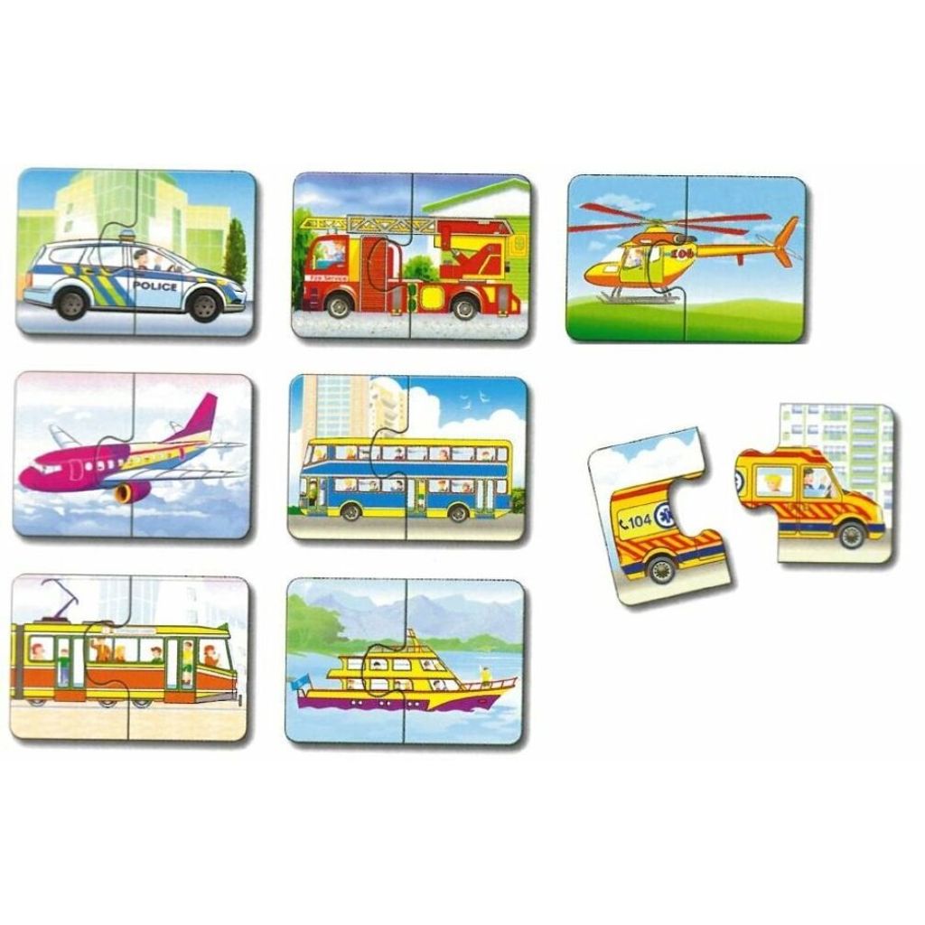 DOHÁNY Duo-Puzzle Fahrzeuge 8x2 Teile