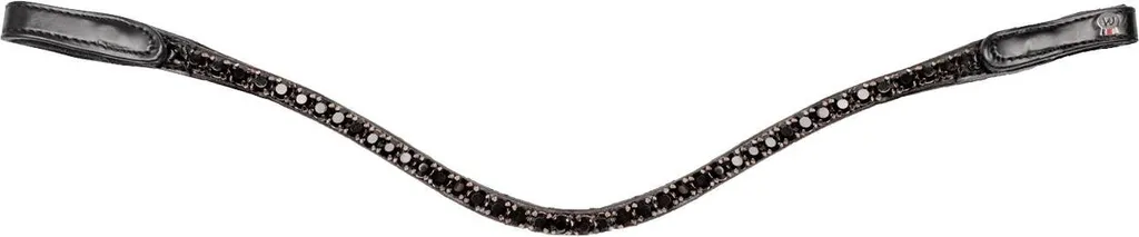Frontal de Bride Waldhausen X-Line Shine Noir pour Cheval de Selle WB